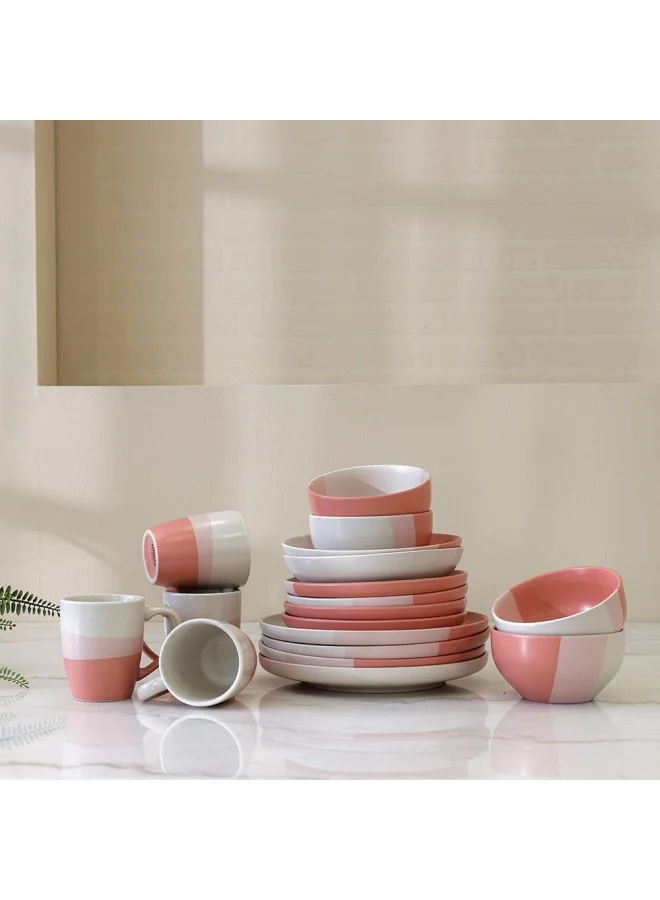 DANUBE HOME Angelika 18-Pc Stoneware Dinner Set - Pink - Serves 4