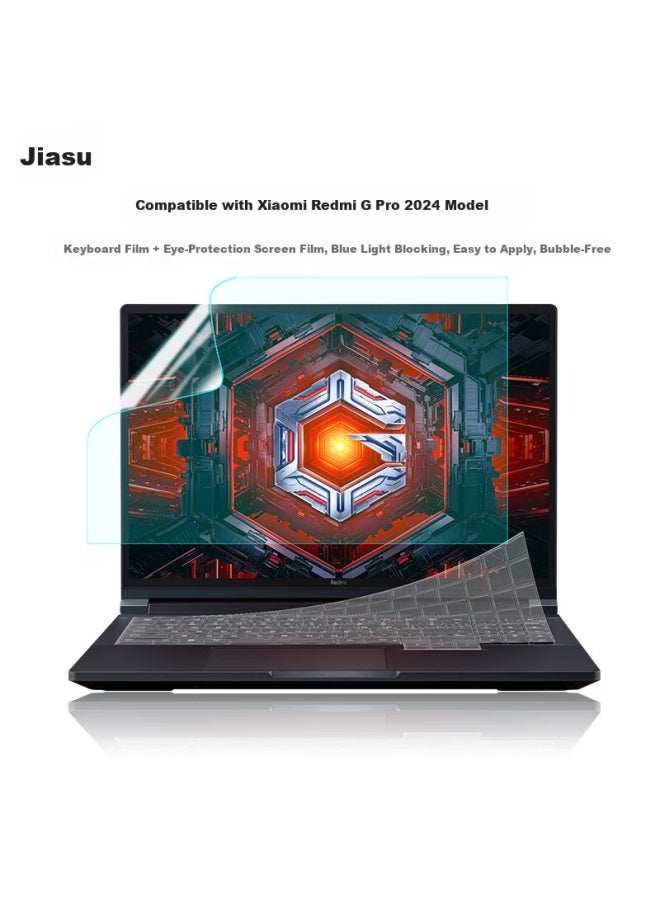 Jiasu Compatible With Xiaomi Redmi G Pro Keyboard Cover + Anti-blue Light Screen Protector Redmi G 16-inch Anti-blue Light Eye Protection Screen Film Set - Image 1