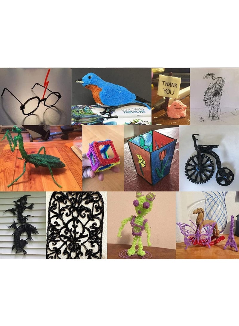 3D Graffiti Printing Pen, 3D Printing Pen with Screen, Safe and Non-Toxic, Adjustable Temperature and Speed, Compatible with PLA and ABS Filaments, Suitable for Graffiti, Model Making, etc., Pink - Image 5