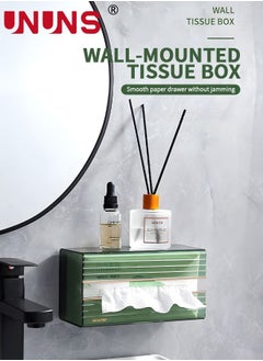 UNUNS Toilet Paper Holder,Wall Mounted Tissue Box,Tissue Dispenser Dryer Sheet Holder,Acrylic Transparent Tissue Upside Down Box,Paper Towel Box,Hanging Tissue Box For Bedroom Kitchen Office Storage  - Image 2