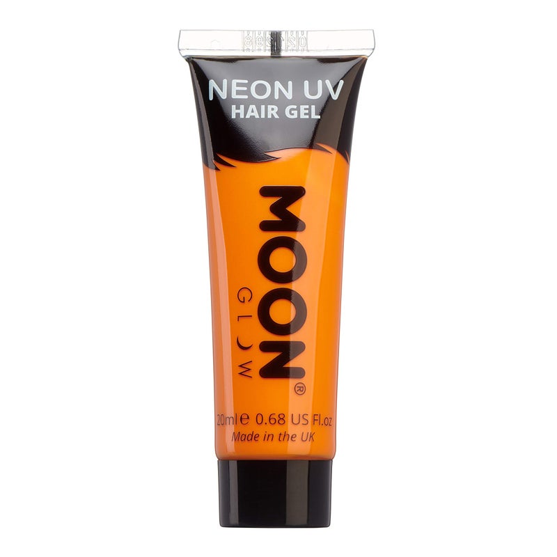 Moon Glow Blacklight Neon UV Hair Gel 067oz Intense Orange Temporary wash out hair color Spike and Glow