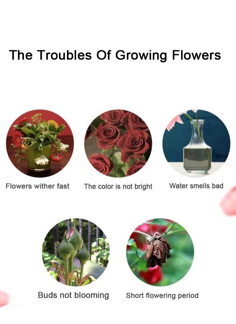 Apustim - 20 Packets Of Flower Preservative Nutrient Solution，Transparent，Concentrated，Suitable For Flower Arrangements And Bouquets，Mix With Water，Ideal For Florists And Home Use（5g） - Image 1