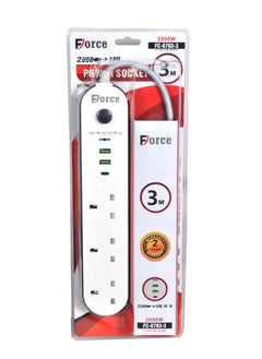 Electrical connection with several strong and durable outlets, 3 meters long
