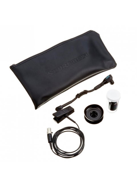 Shure WB98H/C Cardioid TQG Clip-on Gooseneck Microphone, Clamps onto Bell of Wind Instrument or Rim of Percussion Instruments - Black (Wireless Bodypack Transmitter Sold Separately)