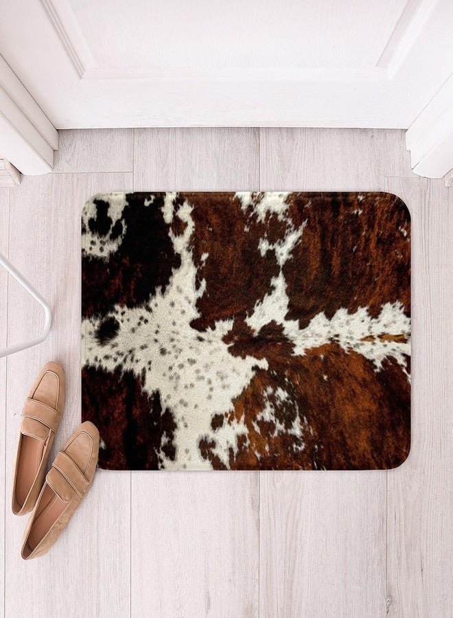 Erosebridal سجاد حمام من جلد البقر الأسود والبني من إيروسبريدال، سجادة حمام مطبوعة بنقشة بقرة حلوب مقاس 20 × 32 بوصة، سجاد حمام ريفي من فرو حيوانات المزرعة، دواسات أبواب من جلد حيوانات برية، ديكور حمام بوهيمي أزتيكي، هدايا رعاة البقر للأولاد والبنات - Image 3