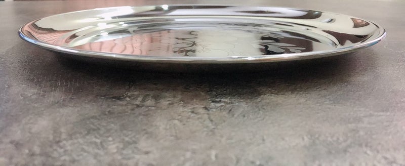 KC Stainless Steel Laser Design Dinner Plate Set of 6 (Full Size Plate Diamm. 29.5 CM with Floral Design) - Image 5