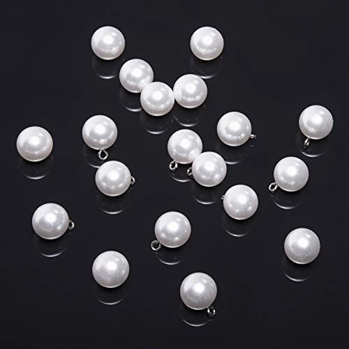 iKammo Bridal Buttons 20pcs Full Round Pearl (White) (12mm) - Image 4