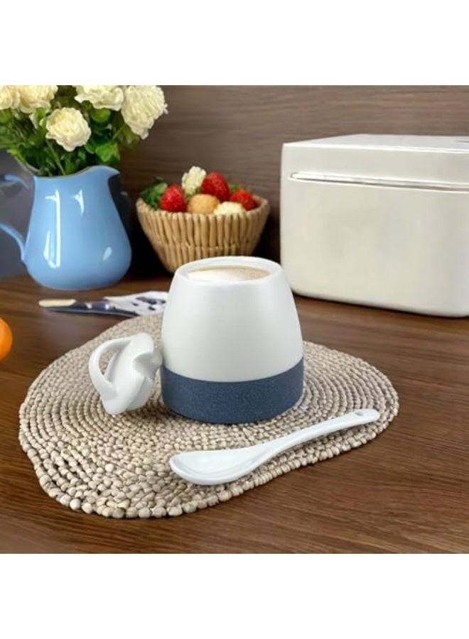 Sugar Bowl with Lid and Spoon, Sugar Jar, Sugar Container with Spoon, Sugar Bowls for Countertop, Porcelain Salt Bowl, for Home and Kitchen - Image 5