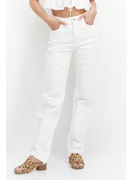 Women Regular Fit Stretchable Denim Plain Jeans, White