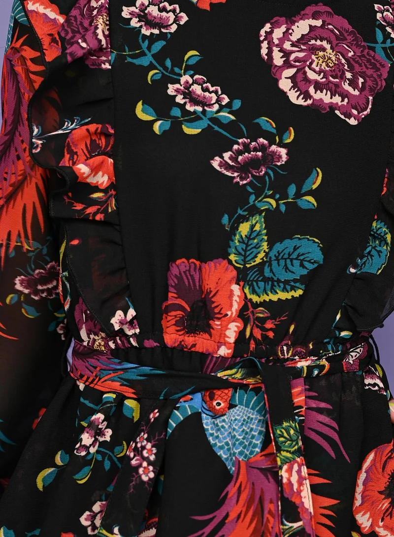 LILPICKS Floral Print Chiffon Dress