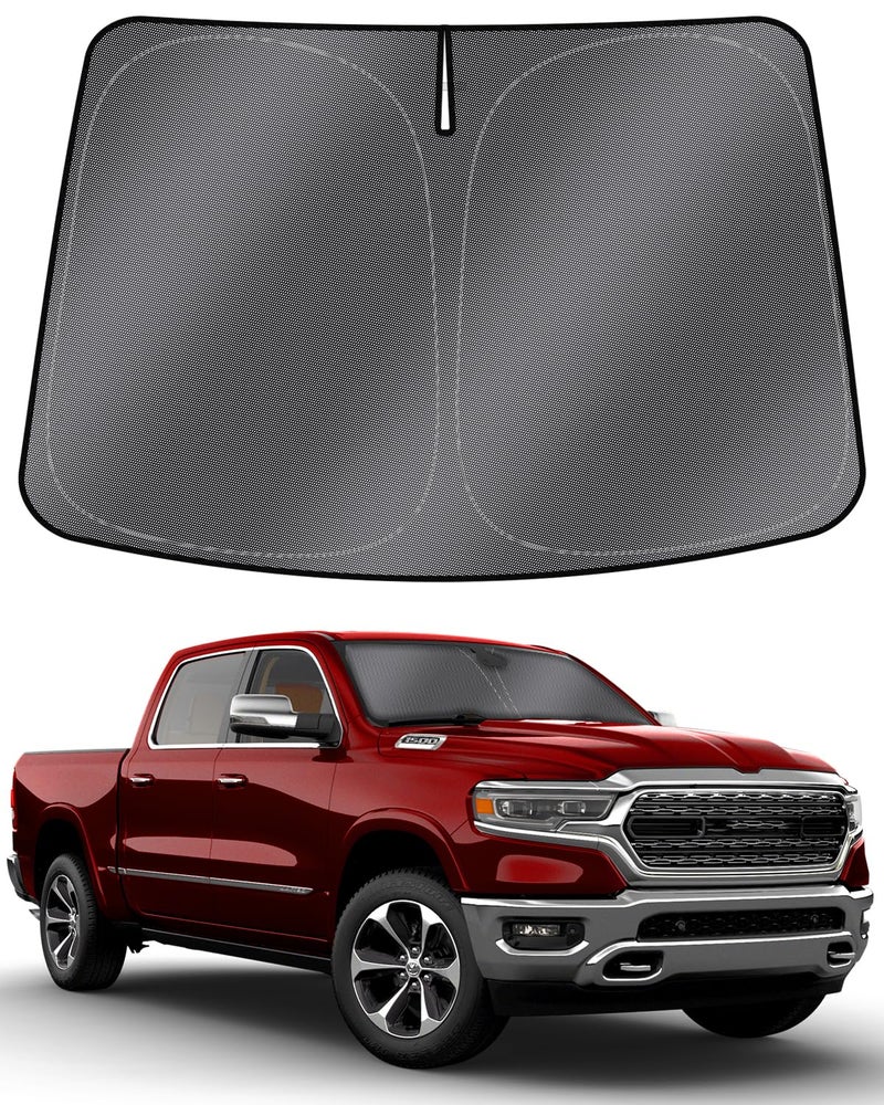 Mixsuper Liner Windshield Sun Shade for 20192023 Dodge Ram 1500 Windshield Sunshades Front Window Sun Shades Cover for Ram 1500 Accessories Foldable Sun Visor Keep Cool Block UV Heat