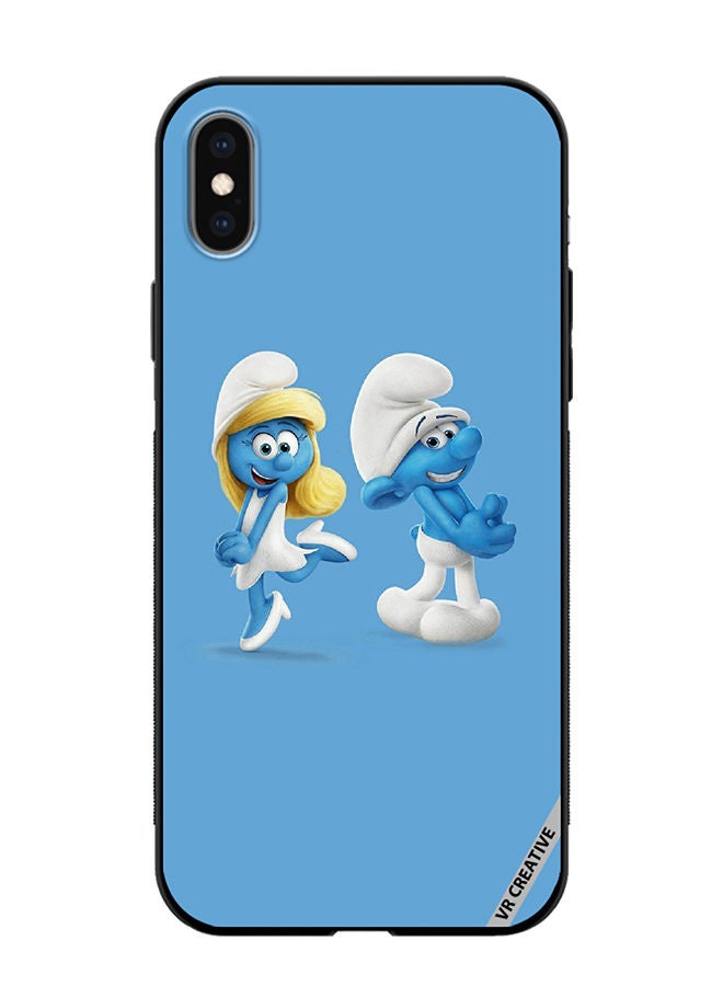 VR CREATIVE Protective Case Cover For Apple iPhone XS Max The Smurfs Design Multicolour - Image 1
