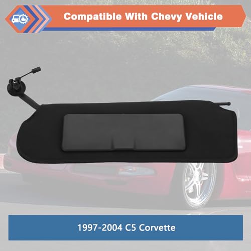 ZONFANT Sun Visor with Upgraded Bright LED Lights, A Pair Left Driver & Right Passenger Side Sun Visors Compatible with Chevy Vehicle 1997-2004 Corvette C5, Replace#10442033 10442034 - Image 3