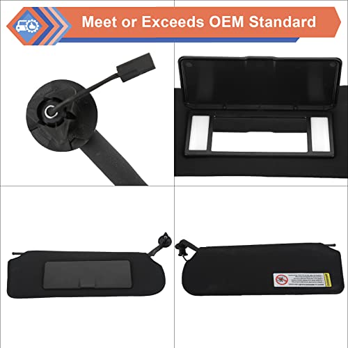 ZONFANT Sun Visor with Upgraded Bright LED Lights, A Pair Left Driver & Right Passenger Side Sun Visors Compatible with Chevy Vehicle 1997-2004 Corvette C5, Replace#10442033 10442034 - Image 4