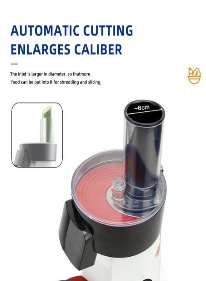 Sonifer 5-in-1 Electric Vegetable Chopper & Salad Maker | 200W Compact Food Processor with 6 Stainless Steel Discs for Fast Slicing, Shredding, Grating & Chopping | Large Feed Tube, Direct-to-Bowl Design, Easy-to-Clean, Space-Saving, Multi-Functional Kitchen Appliance | Perfect for Vegetables, Fruits, Cheese, Coleslaw, Salads & More | Household Mini Food Processor 220-240V – The Ultimate Time-Saving Kitchen Assistant - Image 2