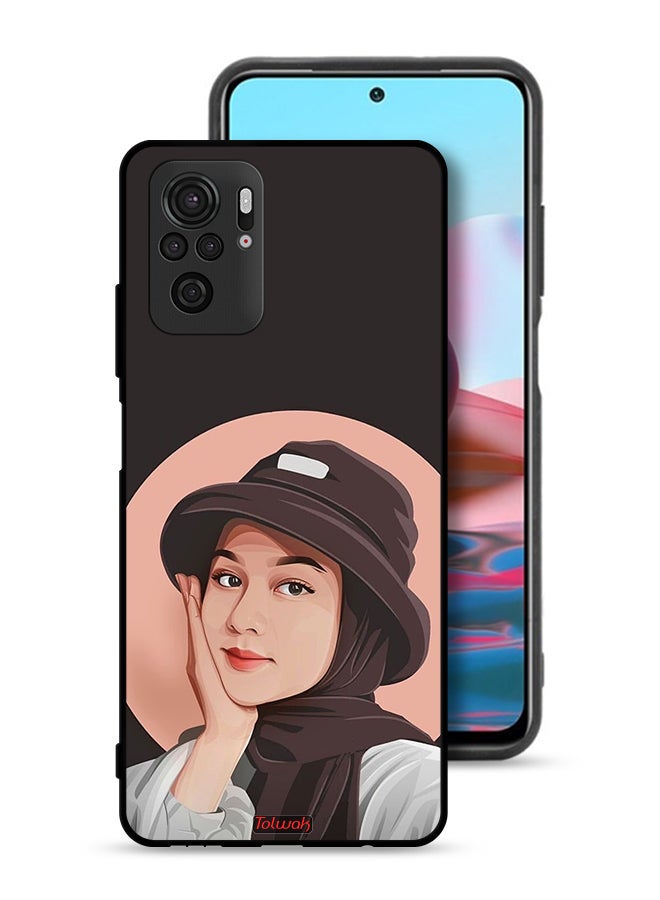 Tolwak Xiaomi Redmi Note 10S Protective Case Cover Cute Hat Girl Paint Art - Image 1
