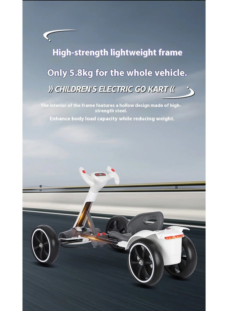 F.A.M.S Electric Go-Kart with Remote Control, Foldable Lightweight Frame, LED Lights, Strong Motor, Large Battery, Off-Road Tires, Safe & Stable Ride-On Car for Kids - Image 5