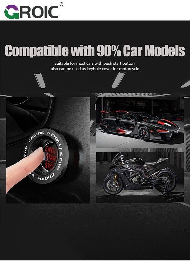 GROIC - Black Auto Spin Push to Start Button Cover Rotary Car Engine Stop - Image 1