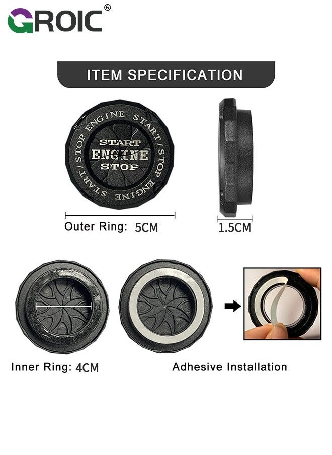 GROIC - Black Auto Spin Push to Start Button Cover Rotary Car Engine Stop - Image 1