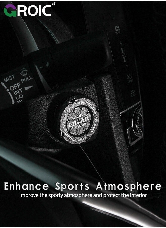GROIC - Black Auto Spin Push to Start Button Cover Rotary Car Engine Stop - Image 1