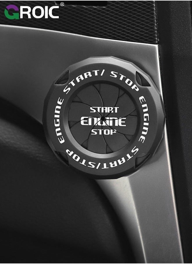 GROIC - Black Auto Spin Push to Start Button Cover Rotary Car Engine Stop - Image 1