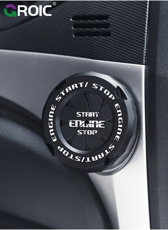 GROIC - Black Auto Spin Push to Start Button Cover Rotary Car Engine Stop - Image 1
