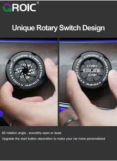 GROIC Black Auto Spin Push to Start Button Cover Rotary Car Engine Stop  - Image 4