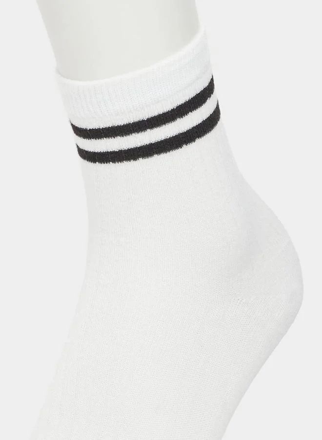 Styli Set of 5 - Striped Detail Crew Socks