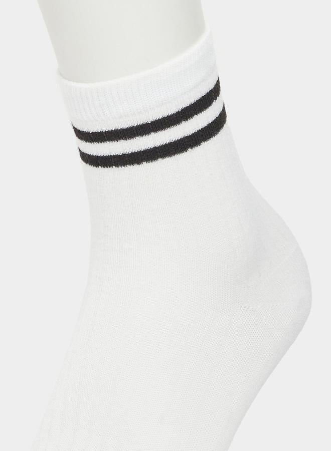 ستايلي مجموعة من 5 جوارب بحافة مخططة - Image 3