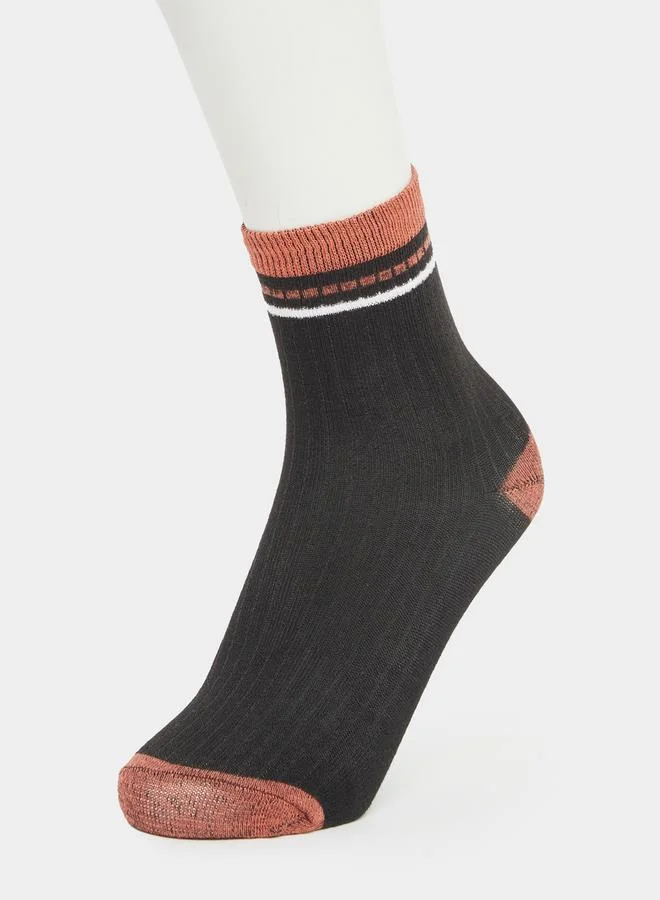 Styli Set of 5 - Striped Detail Crew Socks
