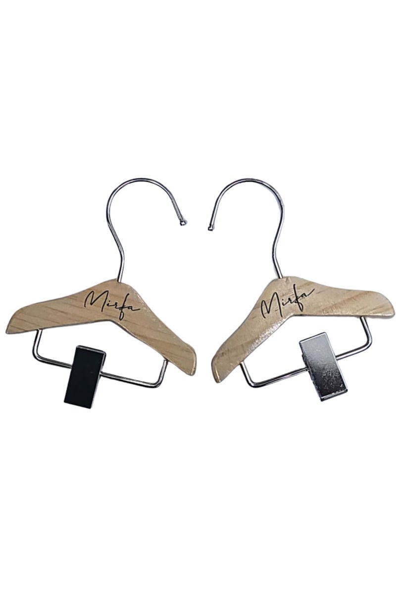MIRFA Pet Clothes Mini Hangers - Light Wood (Pack of 2) - Image 1
