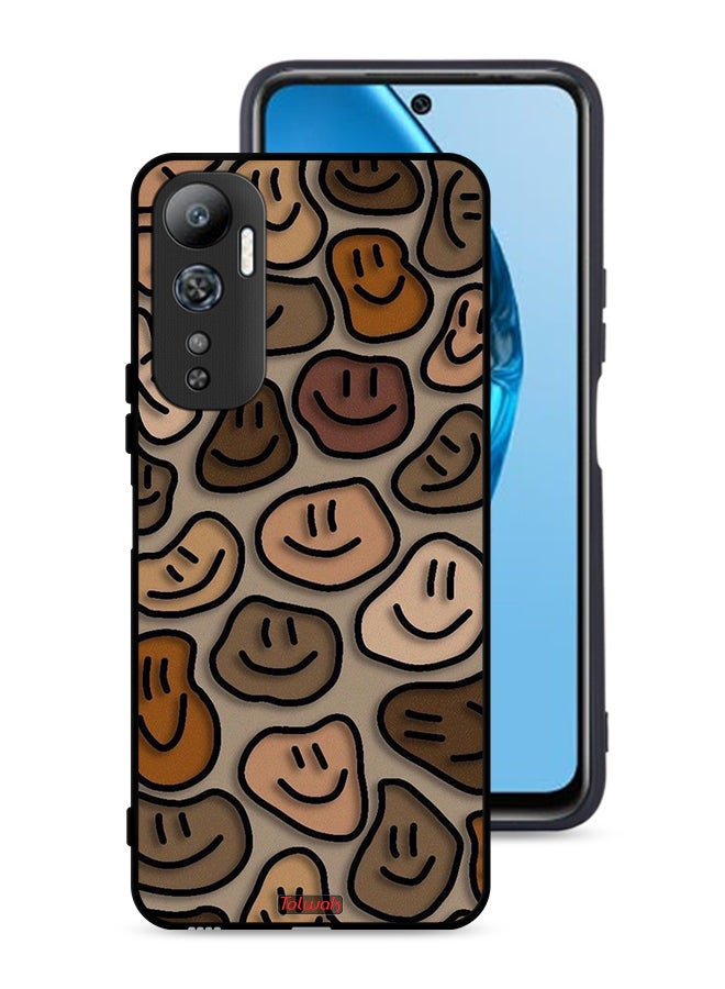 Tolwak Infinix Hot 20 4G Protective Case Cover Smiley Faces Art - Image 1