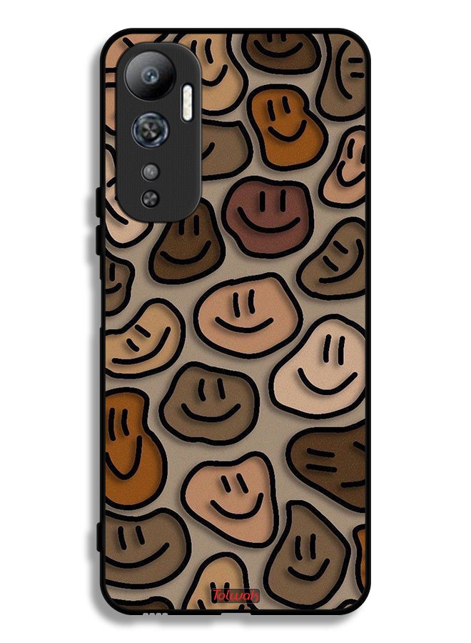 Tolwak Infinix Hot 20 4G Protective Case Cover Smiley Faces Art - Image 2