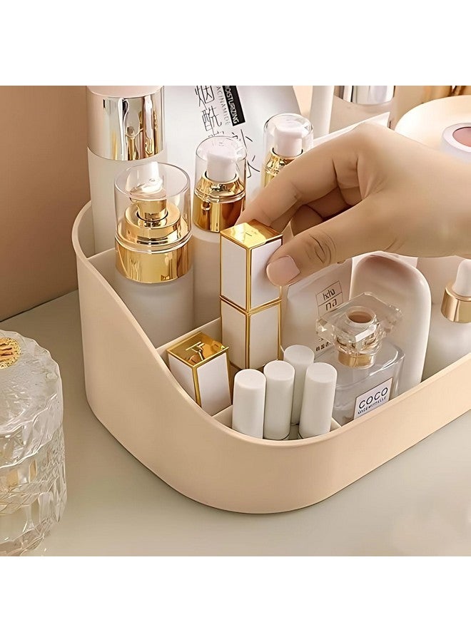 Lamok Elegant Makeup Organizer for Cosmetic & Skincare Storage Box with Clear Drawers (Cream) - Image 5
