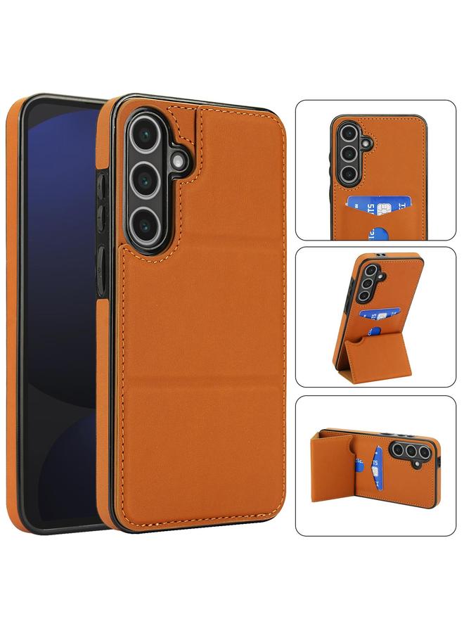 S-TOP Case For Samsung Galaxy S24+ 5G Tri-fold Holder Leather Phone Case with Card Slot - Image 1
