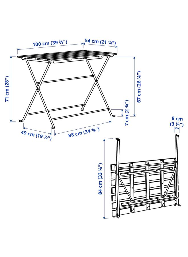 زبون طاولة خارجية، مصبوغة باللون الأسود/البني الفاتح، 100×54 سم - Image 3