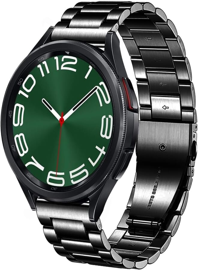 DEALELE 20mm Stainless Steel Replacement Strap Compatible with Samsung Galaxy Watch 7 / FE / 6/6 Classic / 5/5 Pro / 4/4 Classic / 3 41mm / Huawei GT3 42mm for Men Women