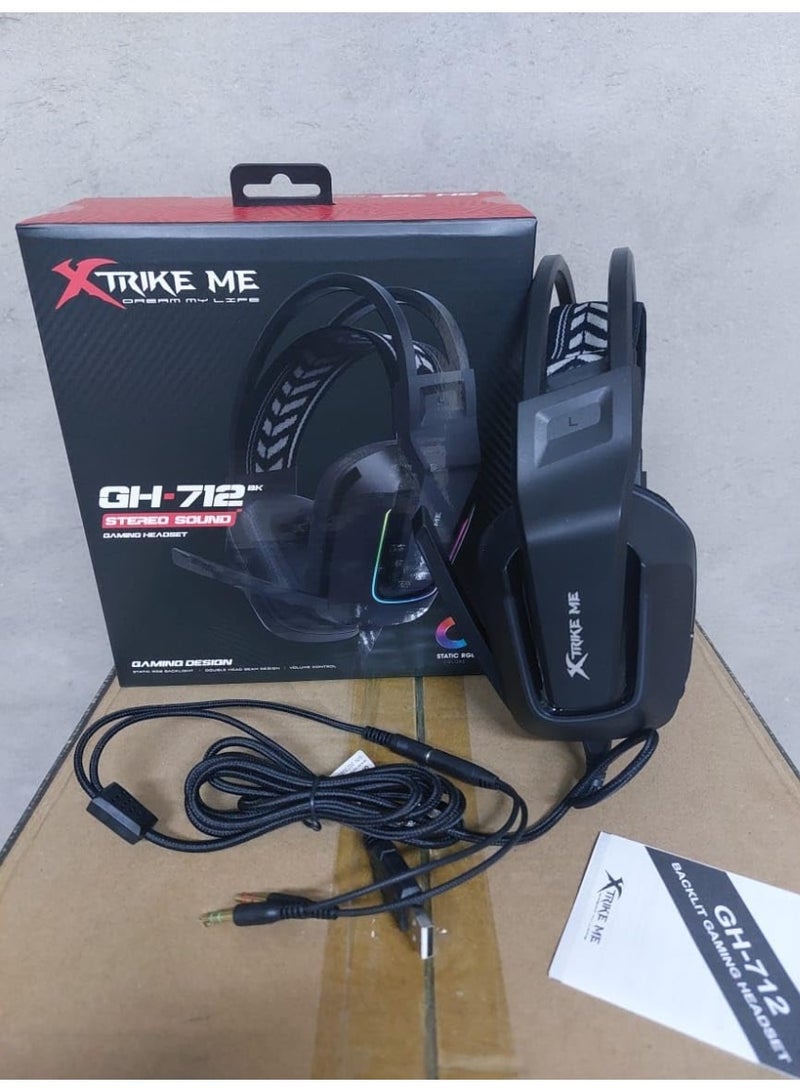 XTRIKE ME GH-712 Gaming Wired Headset - Black - Image 2
