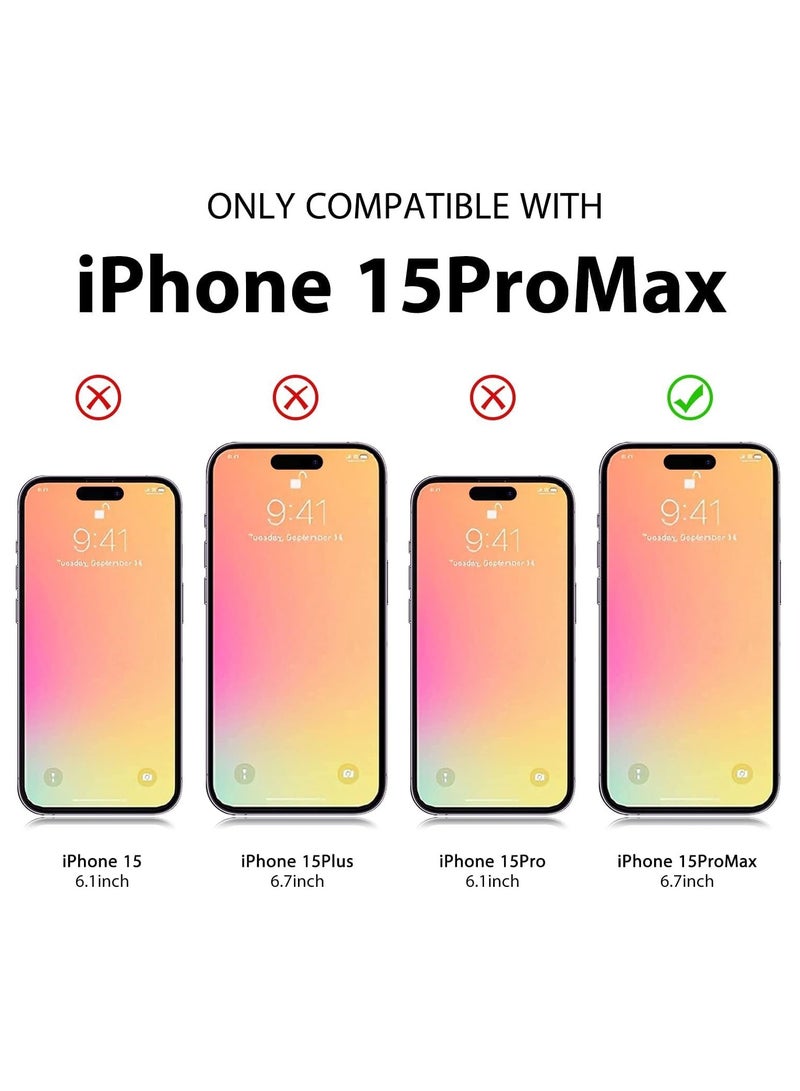 BORTONY iPhone 15 Pro Max Screen Protector 6.7 Inch【Pack of 2】9H Diamond Series Full-Coverage HD Tempered Glass Screen Protector Easy Installation Clear - Image 2