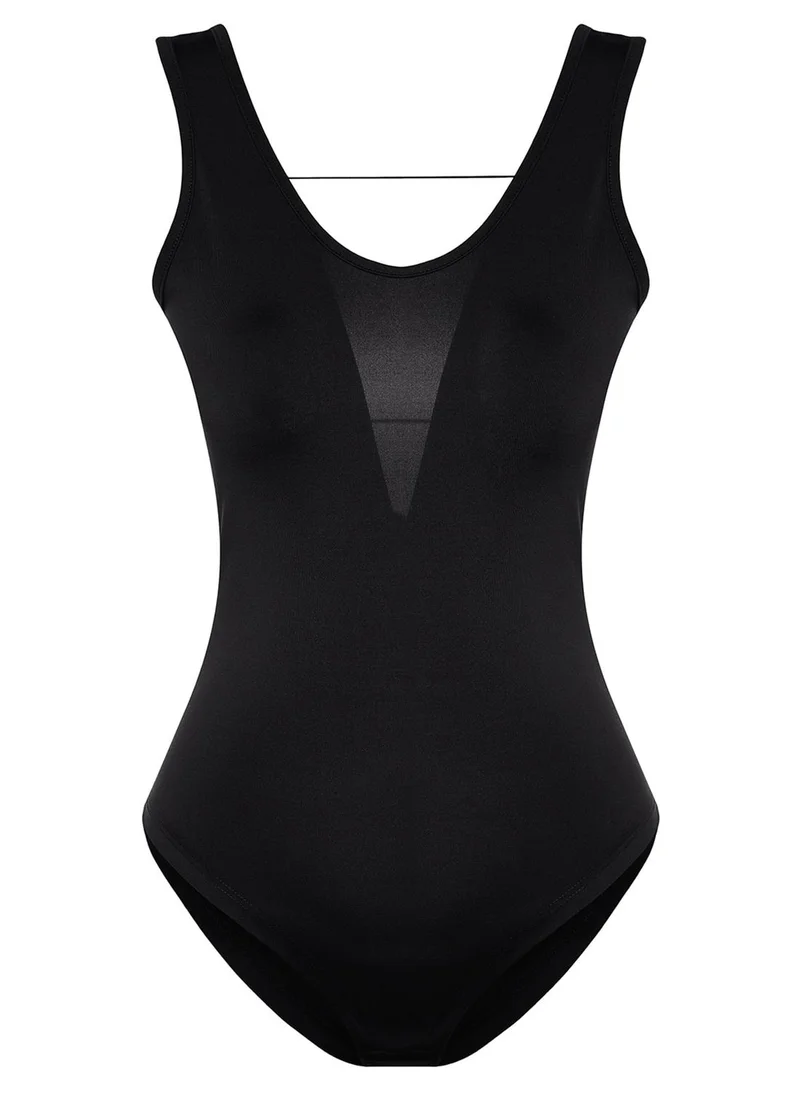 trendyol Low Cut Out Back Knitted Top