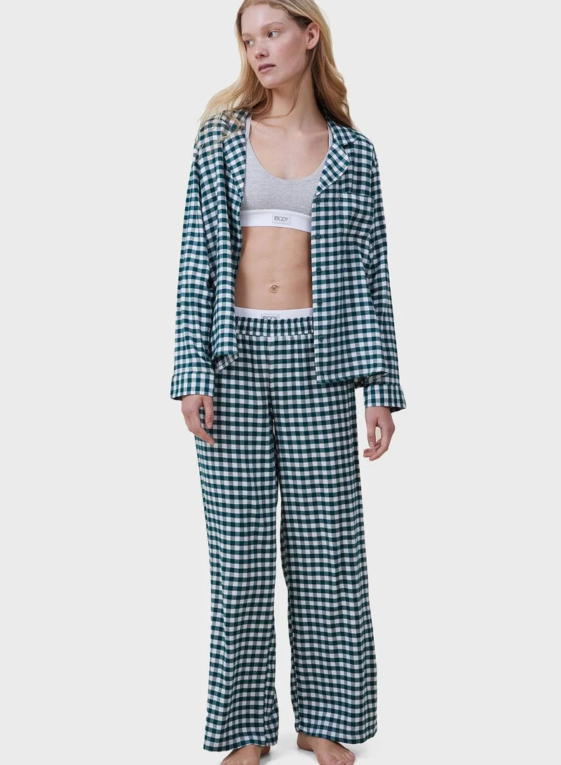 Cotton On Body Checked Shirt & Pyjama Set