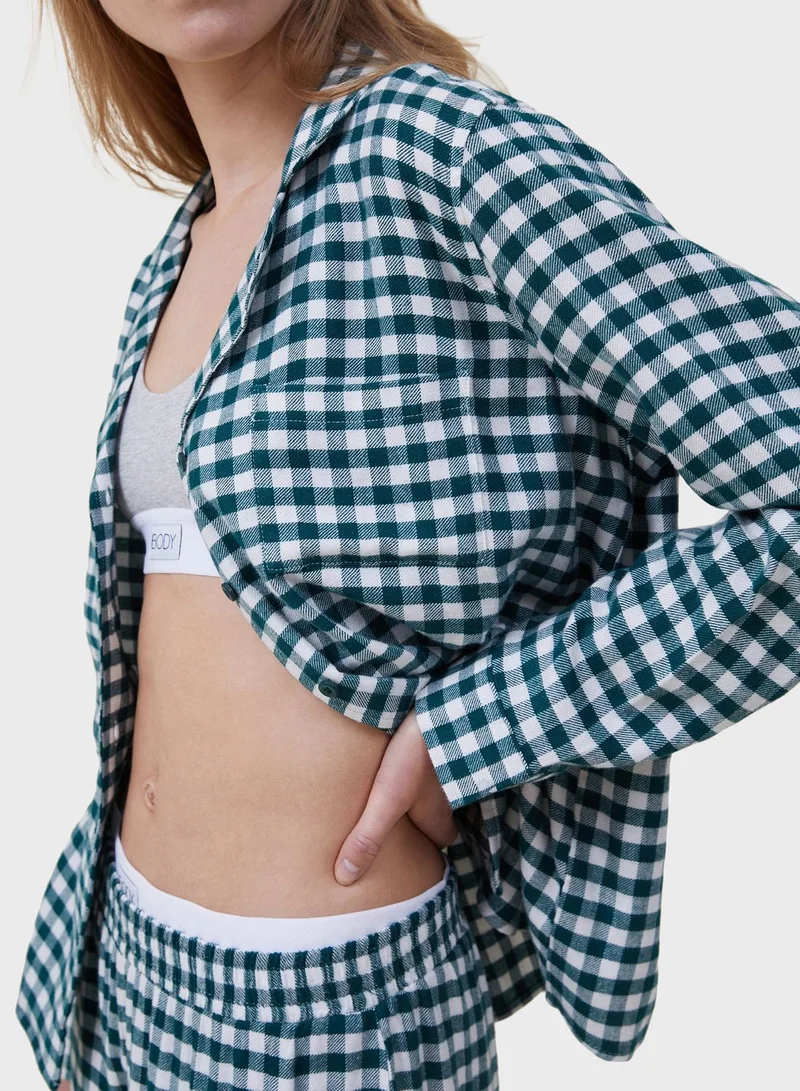 Cotton On Body Checked Shirt & Pyjama Set