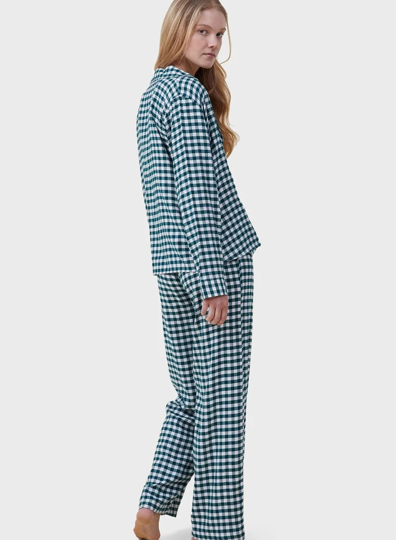 Cotton On Body Checked Shirt & Pyjama Set