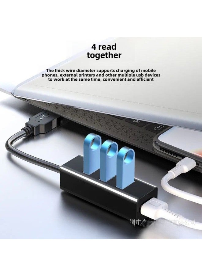 4-port Usb 2.0 Hub Splitter Expander Mini 4-port Usb Hub One-to-four Data Transfer High-speed Connection Digital Computer-Number Of Interfaces:usb2.0 White Small Four 15cm (bag)  - Image 2