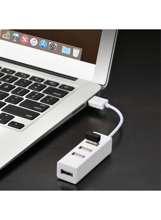 4-port Usb 2.0 Hub Splitter Expander Mini 4-port Usb Hub One-to-four Data Transfer High-speed Connection Digital Computer-Number Of Interfaces:usb2.0 White Small Four 15cm (bag)  - Image 3