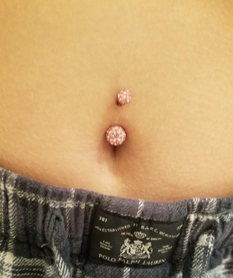 MODRSA Belly Button Ring Belly Rings for Women Surgical Steel Belly Button Rings Pearl Belly Piercing Jewelry 10mm Silver Pink Blue - Image 2