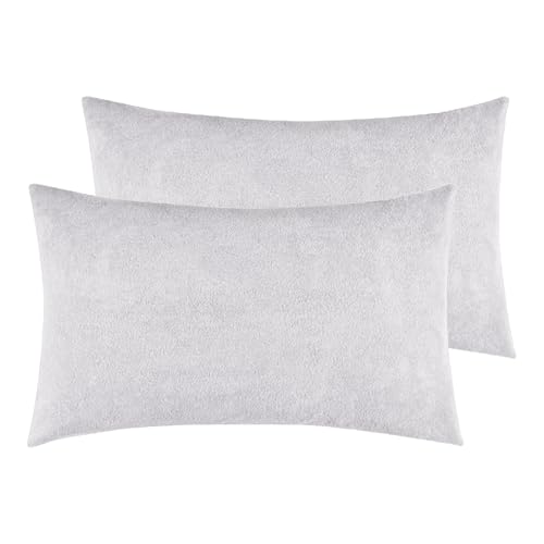 Mattress Protector Ultra Soft Terry Waterproof Pillow Protector - Zippered Closure | Protects Against Dust Mites, Bed Bugs, Oil & Water Spills, Standard Size ( 18x28 Inch - White ) - Pack of 2 - Image 1