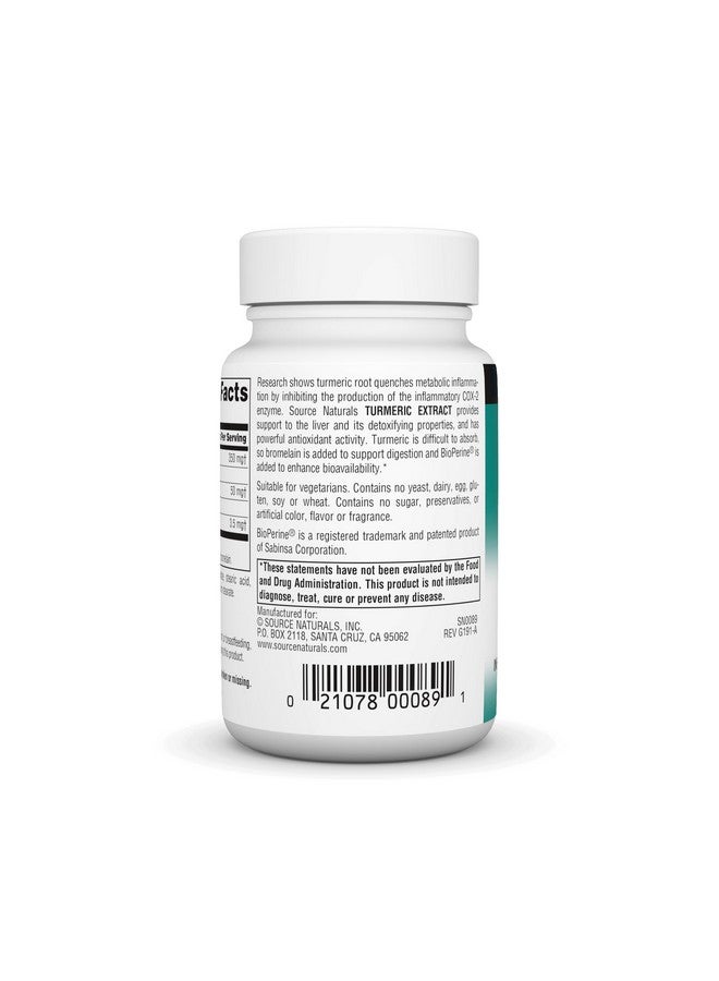 Source Naturals Turmeric Extract - Supports Healthy Inflammatory Response* - 100 Tablets - Image 3