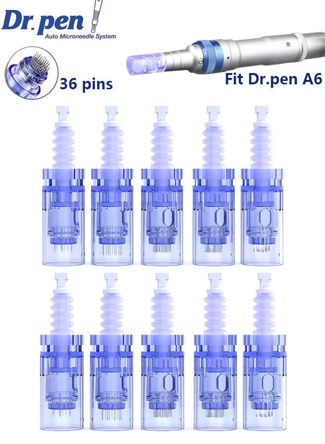 Dr.pen Derma Ultima A6 Replaceable Cartridges 36Pins Needle 10 Pcs Blue 8cm - Image 1