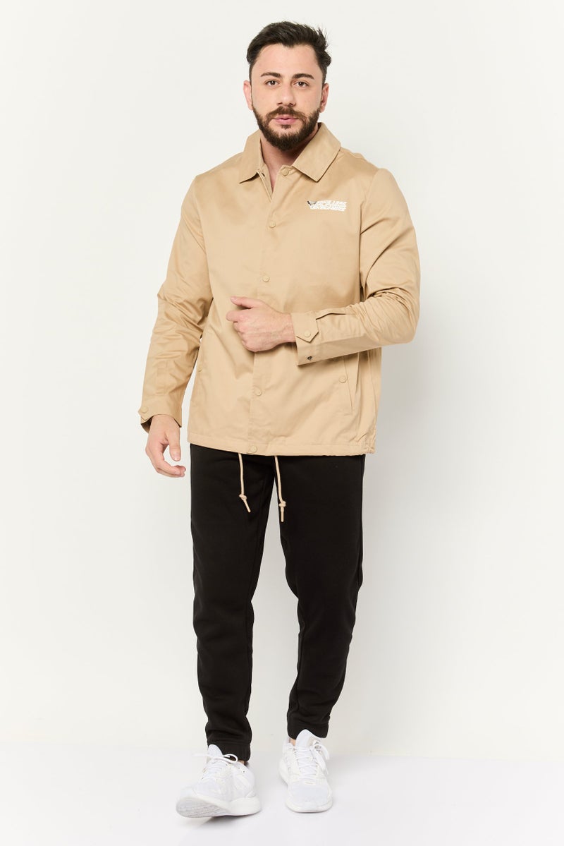 SKECHERS Men Sportswear Fit Long Sleeve Outdoor Woven Jacket, Tan - Image 4